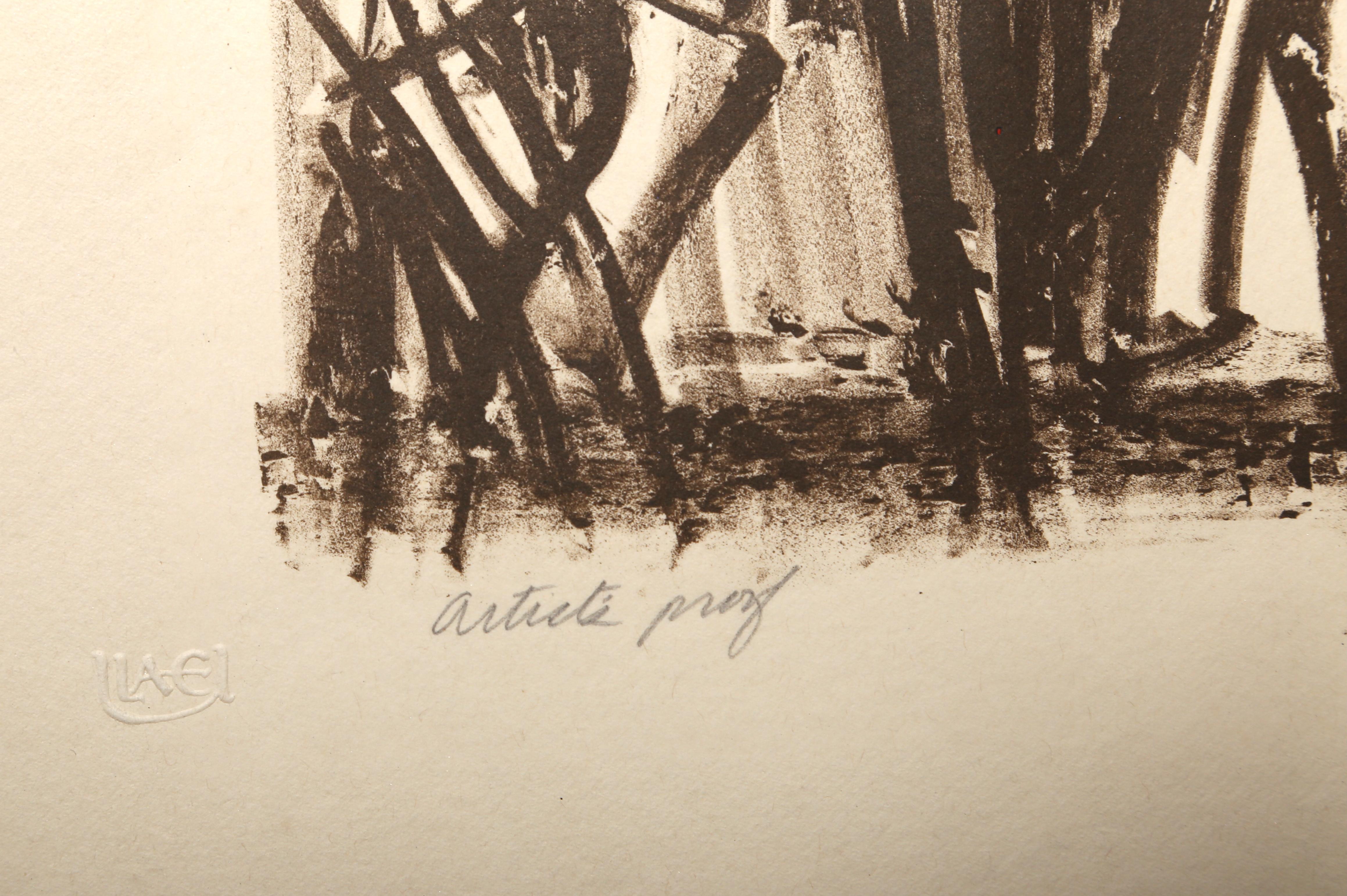 Drei Pferde, Abstrakte Lithographie von Robert Arthur Goodnough im Angebot 3