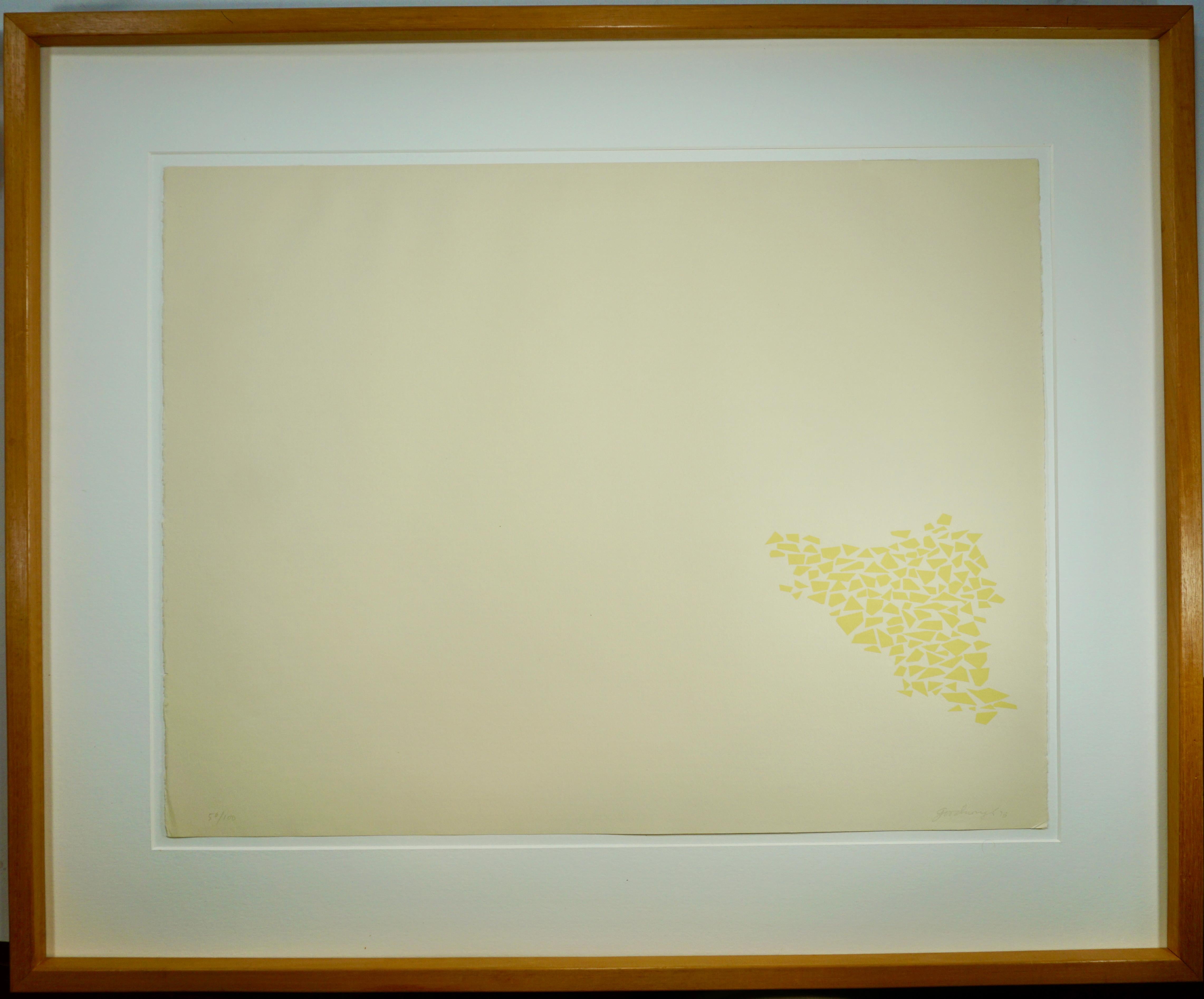 Robert Arthur Goodnough Abstract Print - Yellow on Beige 
