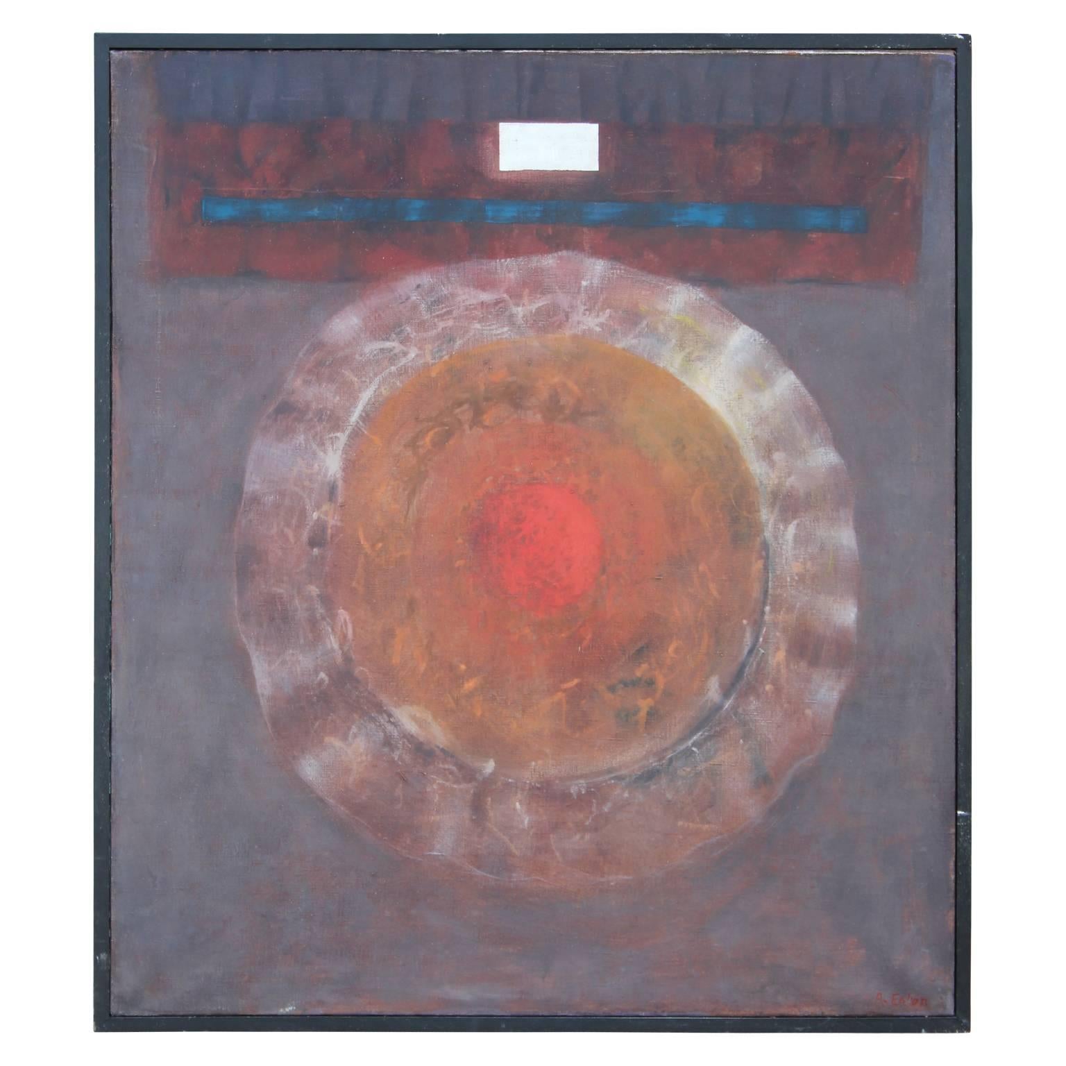 Robert B. Eaton Abstract Drawing - "Medallion" Circular Red Abstract