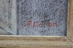 "Pylon In Gray" Red, Blue, and Gray Abstract