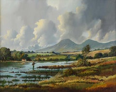 Landscape Painting of Angling in Donegal Ireland by 20th Century Irish Artist