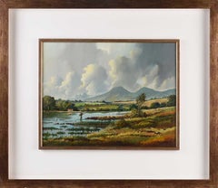 Landscape Painting of Angling in Donegal Ireland by 20th Century Irish Artist