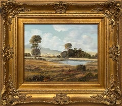 Miniature Painting of Farm in Ireland Countryside 20th Century Vintage Art