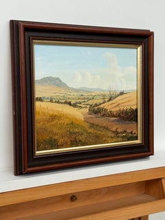 Miniature Painting of Mountain in Ireland Countryside 20th Century Vintage Art