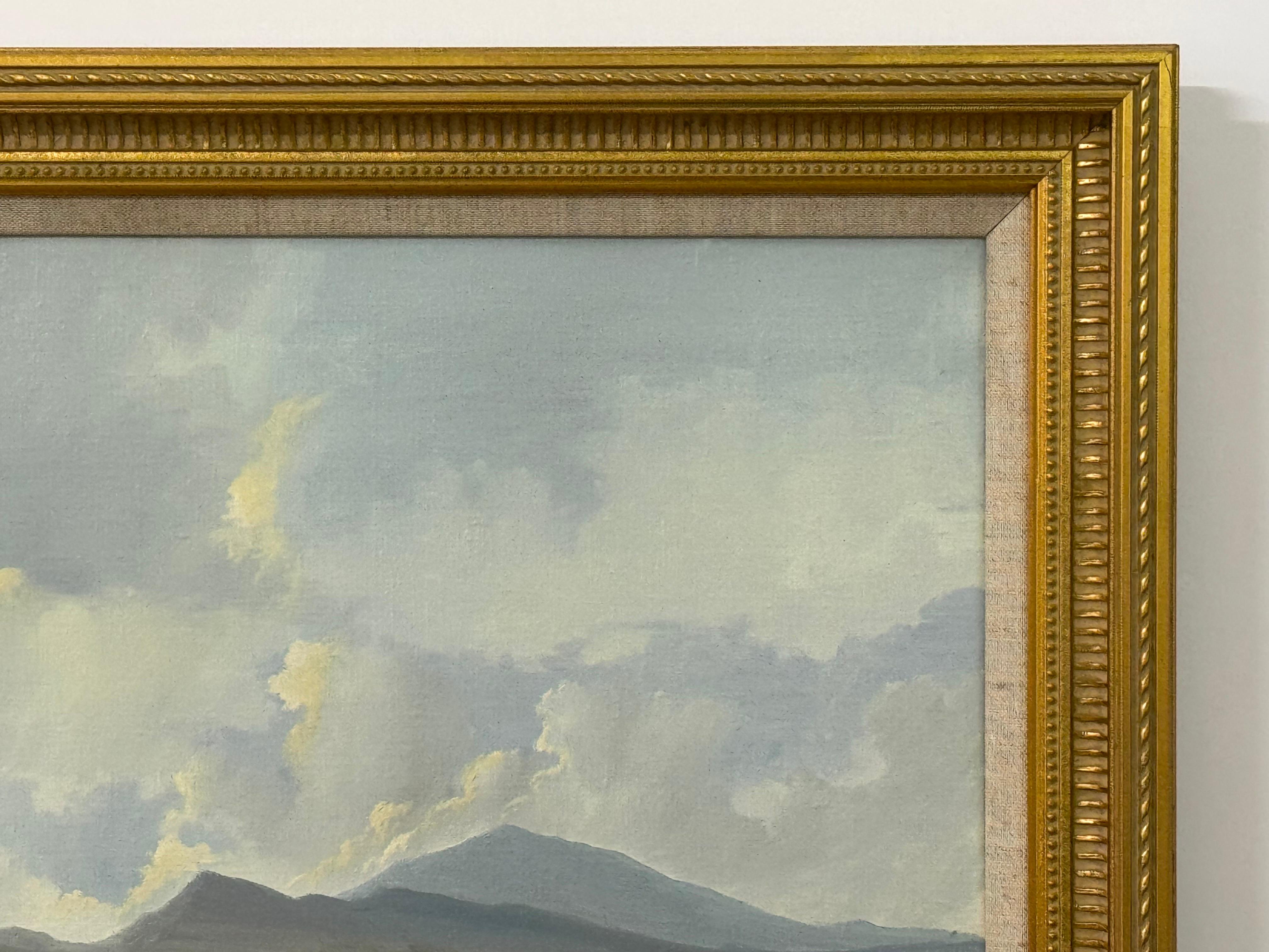 Pintura de cabañas de montaña junto a un río en Irlanda por un artista irlandés del siglo XX en venta 2