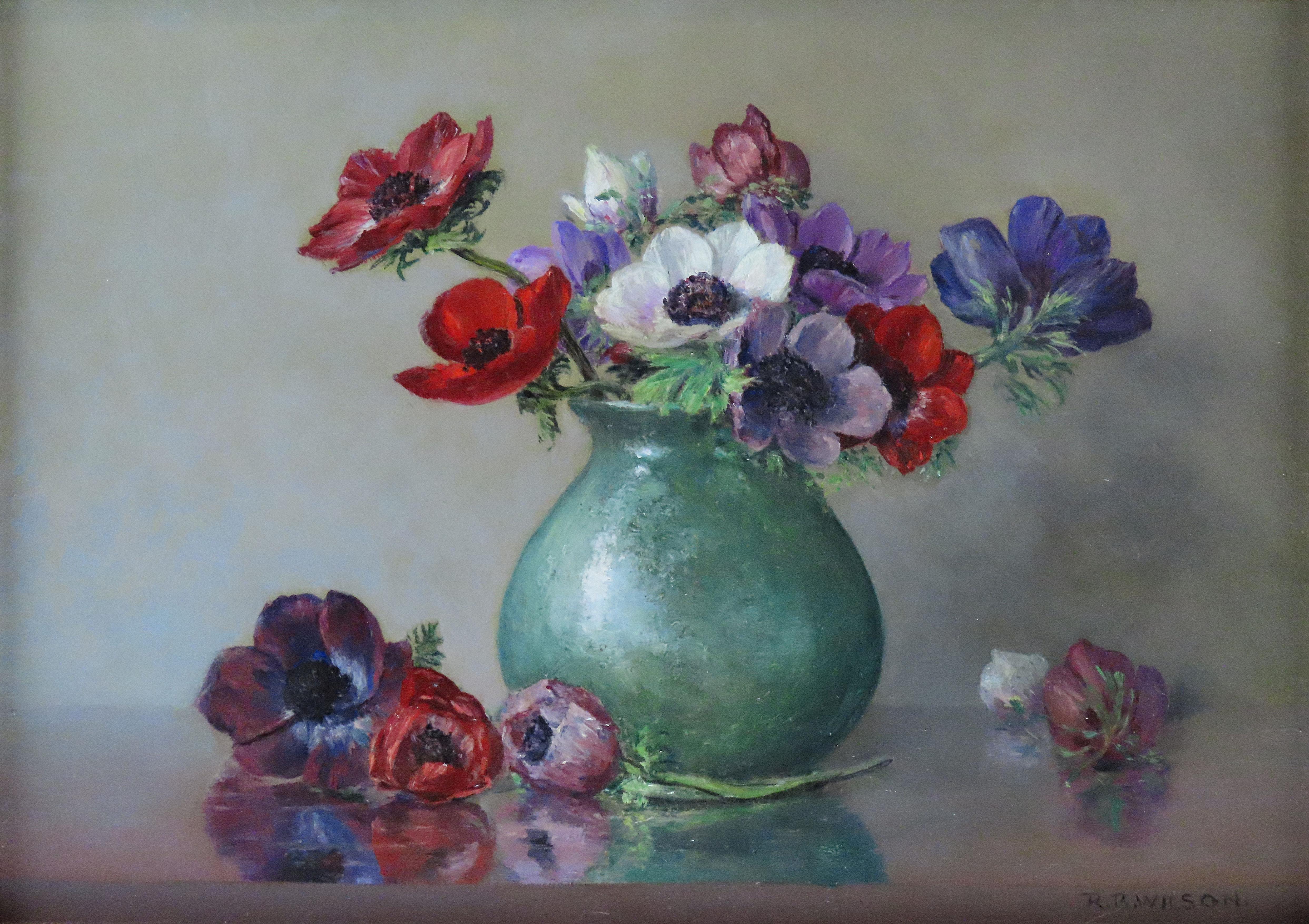Original Öl auf Leinwand, ROBERT B. WILSON, „Anemones“, Ölgemälde im Angebot 2