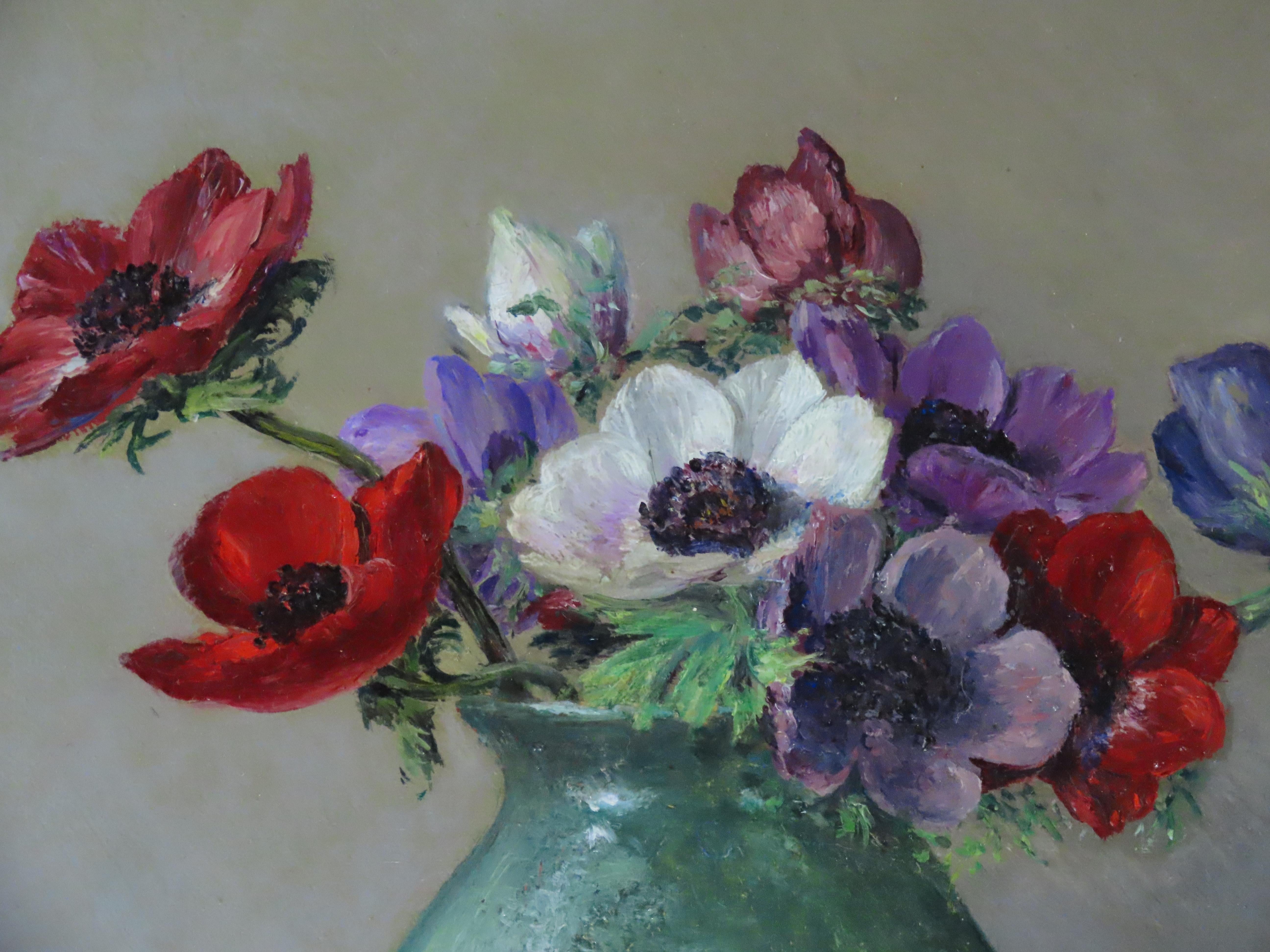Original Öl auf Leinwand, ROBERT B. WILSON, „Anemones“, Ölgemälde im Angebot 3