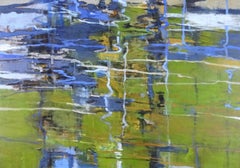 Branch Pond, Abstract Landscape Oil Painting