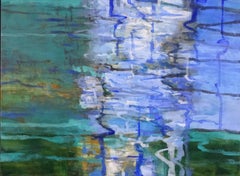 Malachite, Abstract Landscape Acrylic Painting