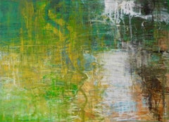 Rain Garden, Abstract Landscape Oil Pastel