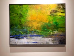 White Water, Abstract Landscape Acrylic Painting