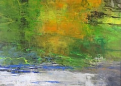 White Water, Abstract Landscape Acrylic Painting