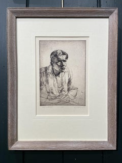 Self-Portrait, metà del XX secolo, Artista britannico, Acquaforte firmata