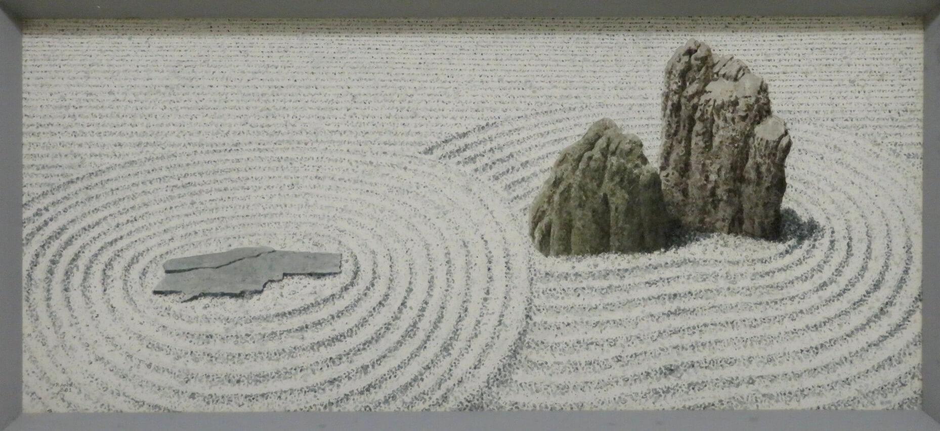 ROBERT BANKS (1911-2000) Acquerello giapponese degli anni '70 FIRMATO Totekiko Ryogen-In 1