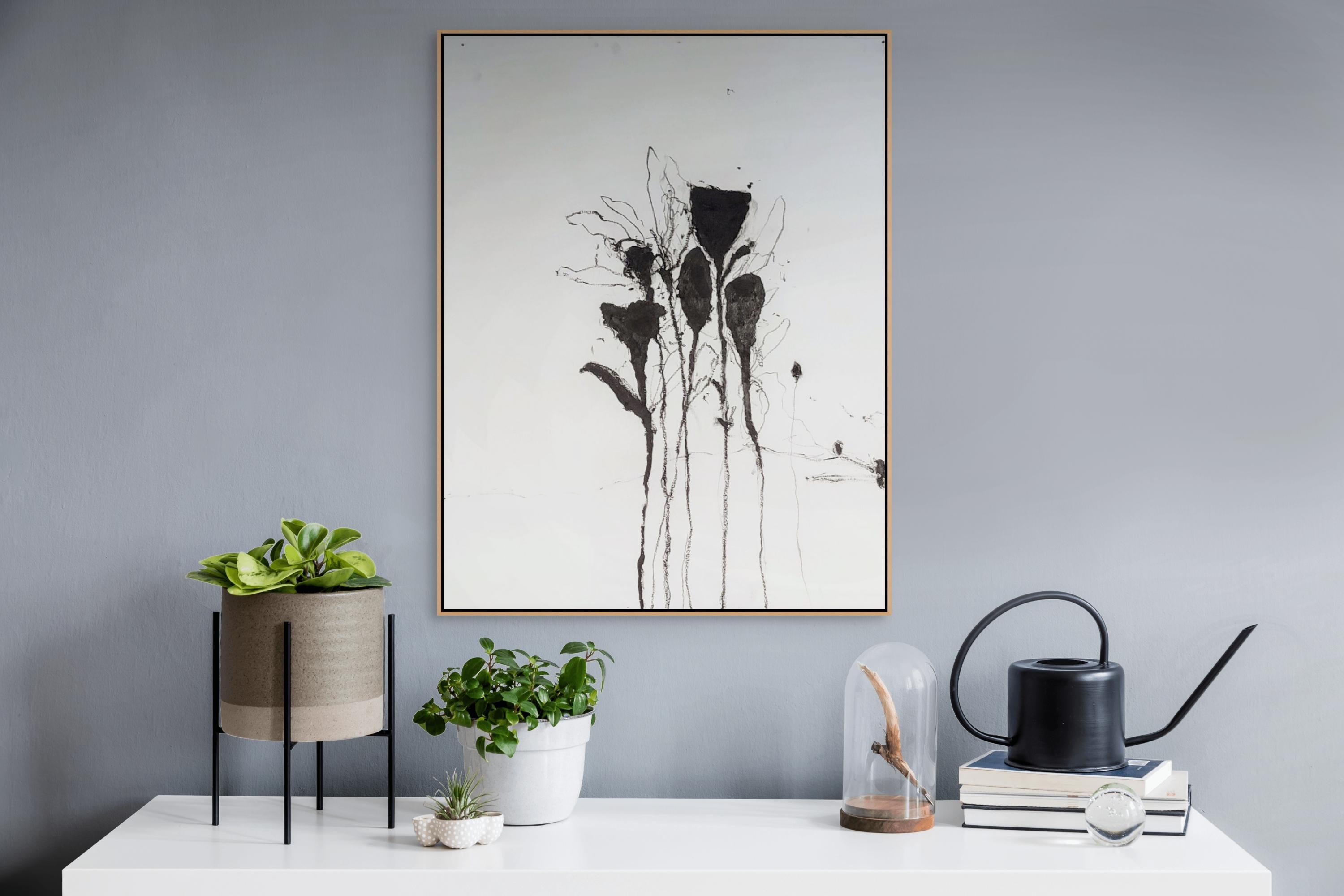En la maleza flor de tinta #5 (Pintura abstracta) - Painting de Robert Baribeau