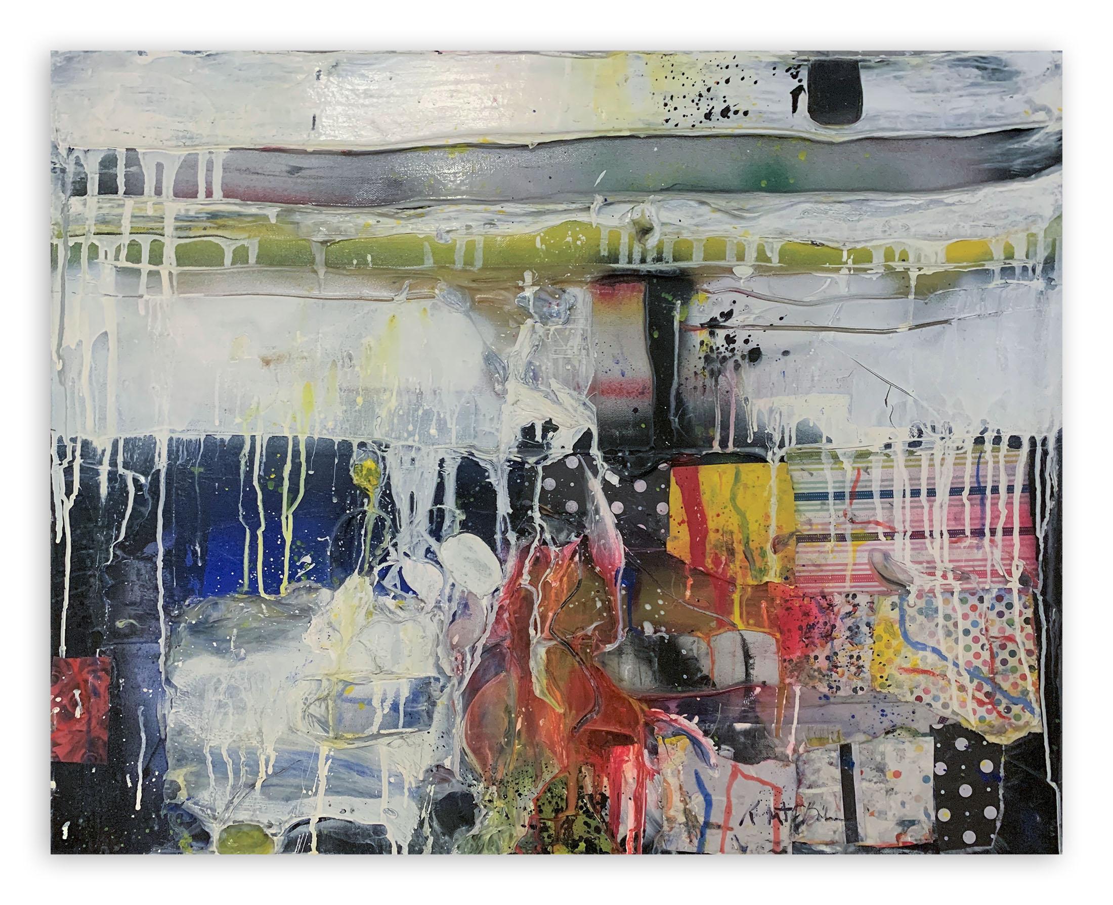 Abstract Painting di Robert Baribeau - Milbrook in rosa (Quadro astratto)