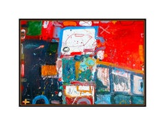 Robert Baribeau Original Large Acrylic Canvas Painting Signed Abstract New York