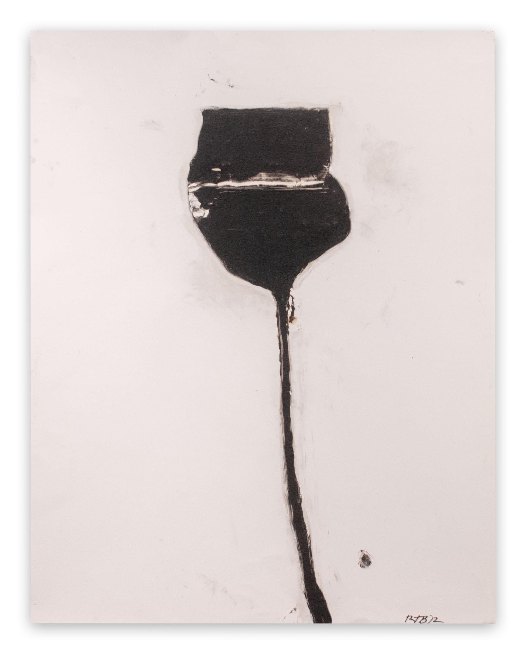Abstract Painting di Robert Baribeau - Stem in Black #12 (pittura astratta)