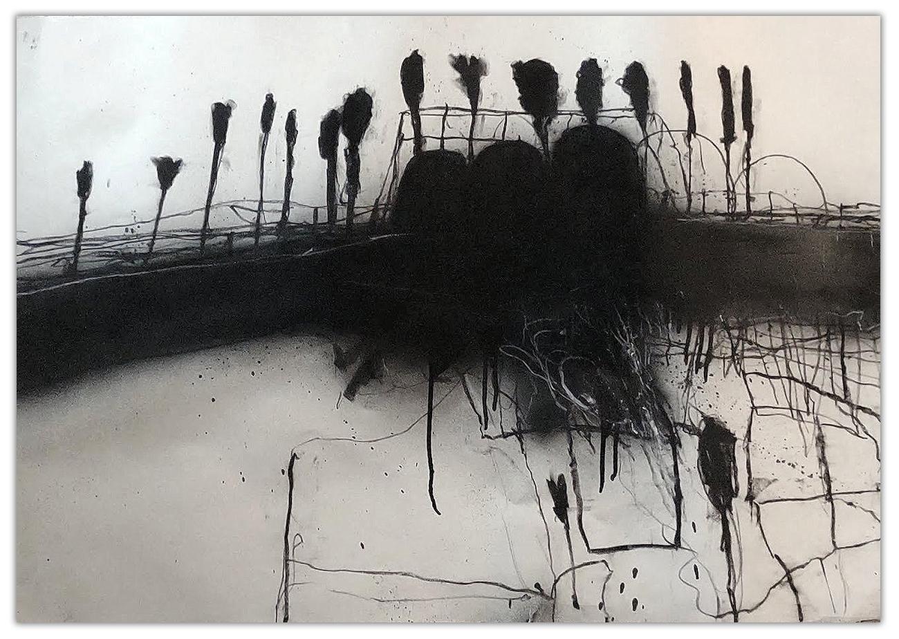 Abstract Painting di Robert Baribeau - Le Palme #5 (Pittura astratta)