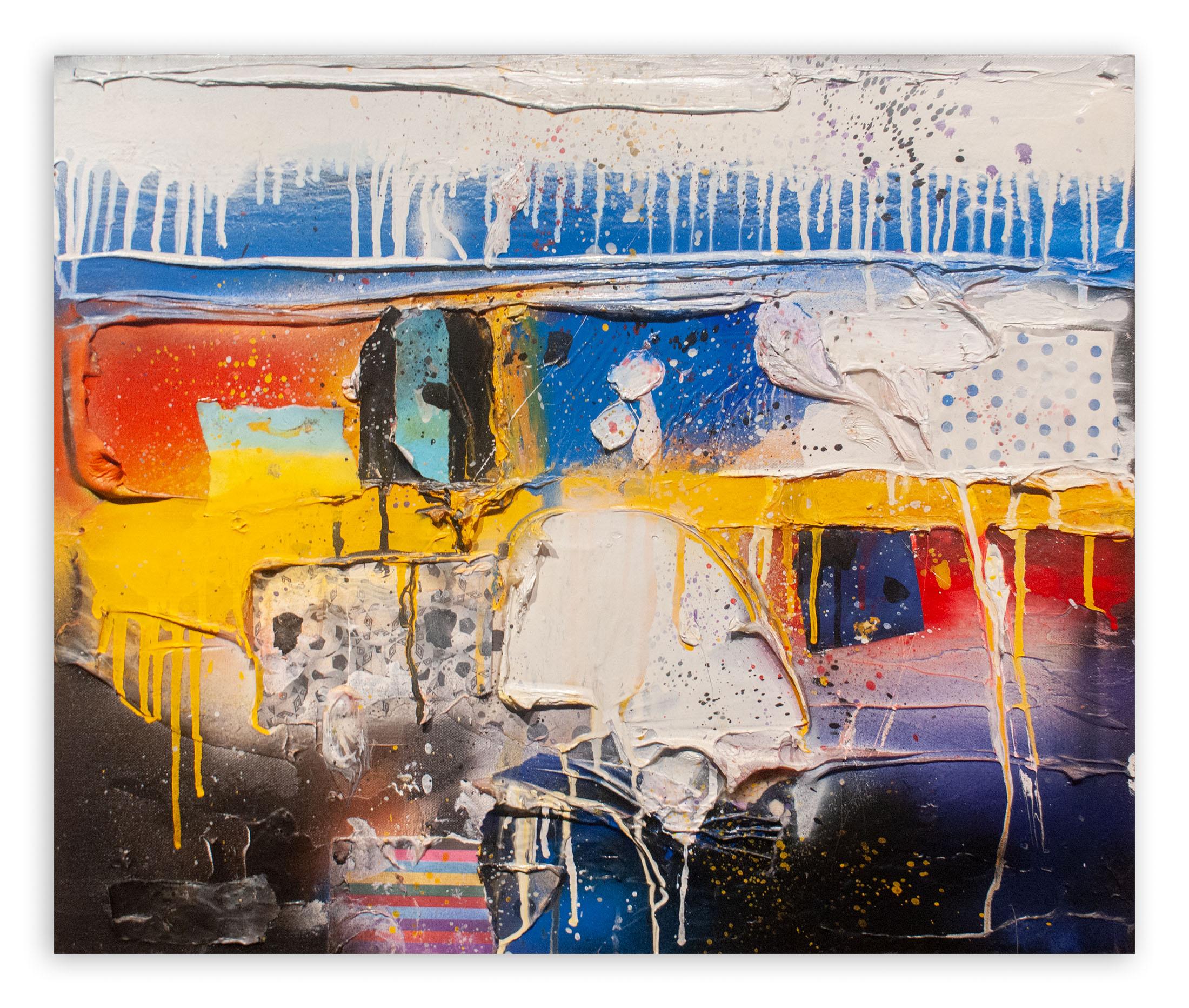 Abstract Painting di Robert Baribeau - Senza titolo blu (pittura astratta)