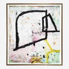 "Untitled" by Robert Baribeau, Oil,  acrylic, collage on paper, 1996