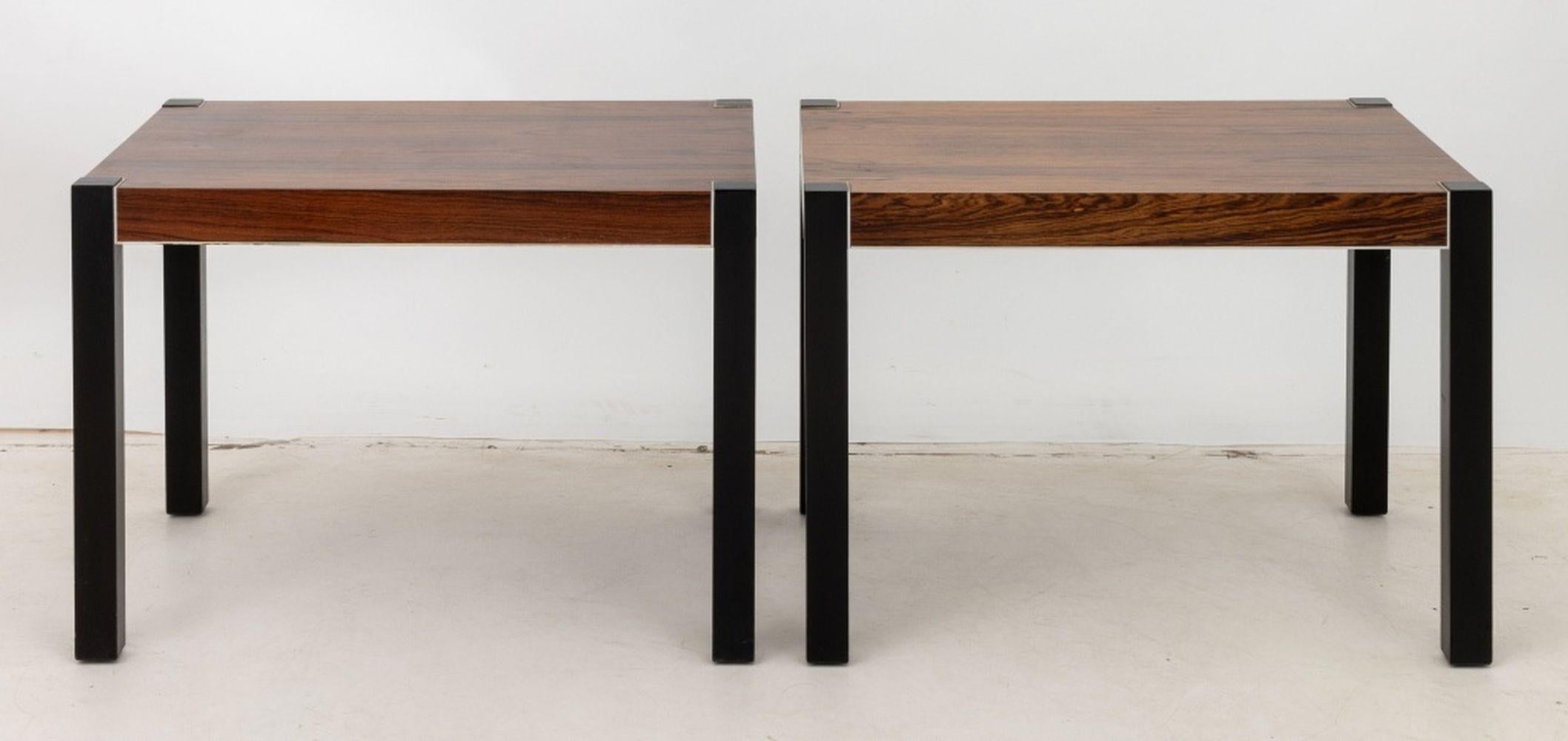 Ebonized Robert Baron Rosewood Side Tables, Pair For Sale