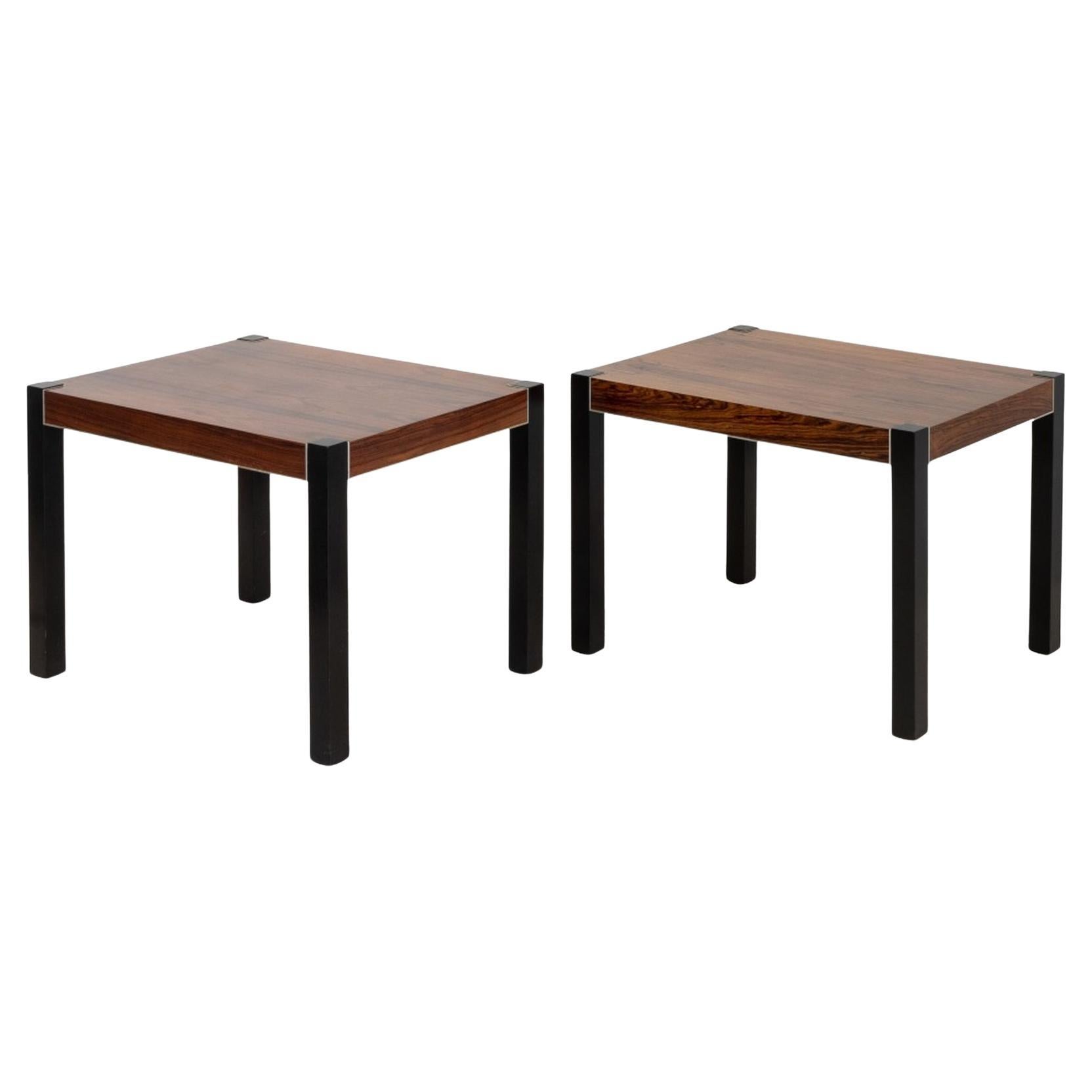 Robert Baron Rosewood Side Tables, Pair For Sale