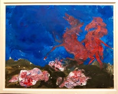 Dipinto a olio modernista "Wild Horses" del neo-espressionista americano