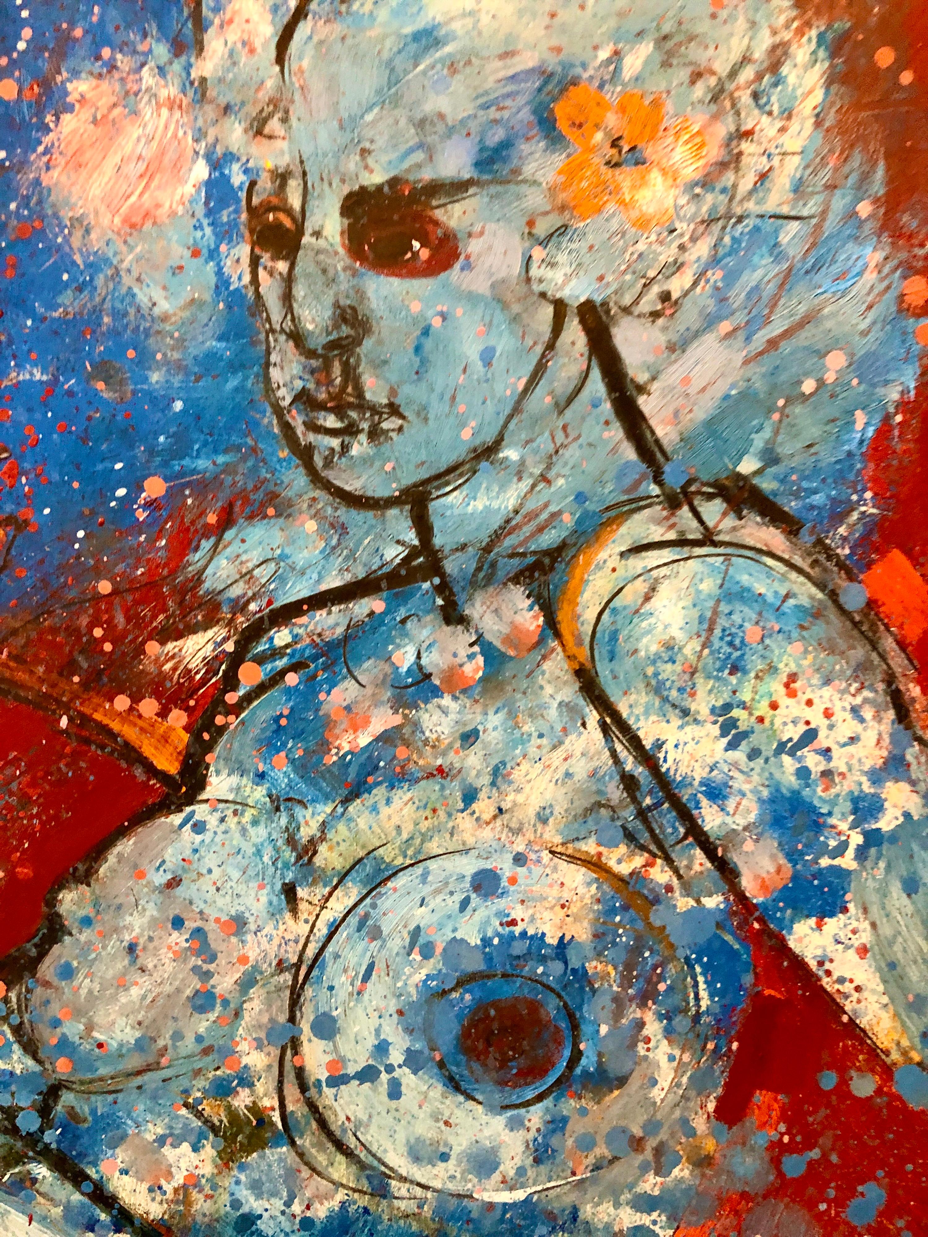 Neoespressionista americano Donna con cammelli Pittura ad olio astratta modernista in vendita 6