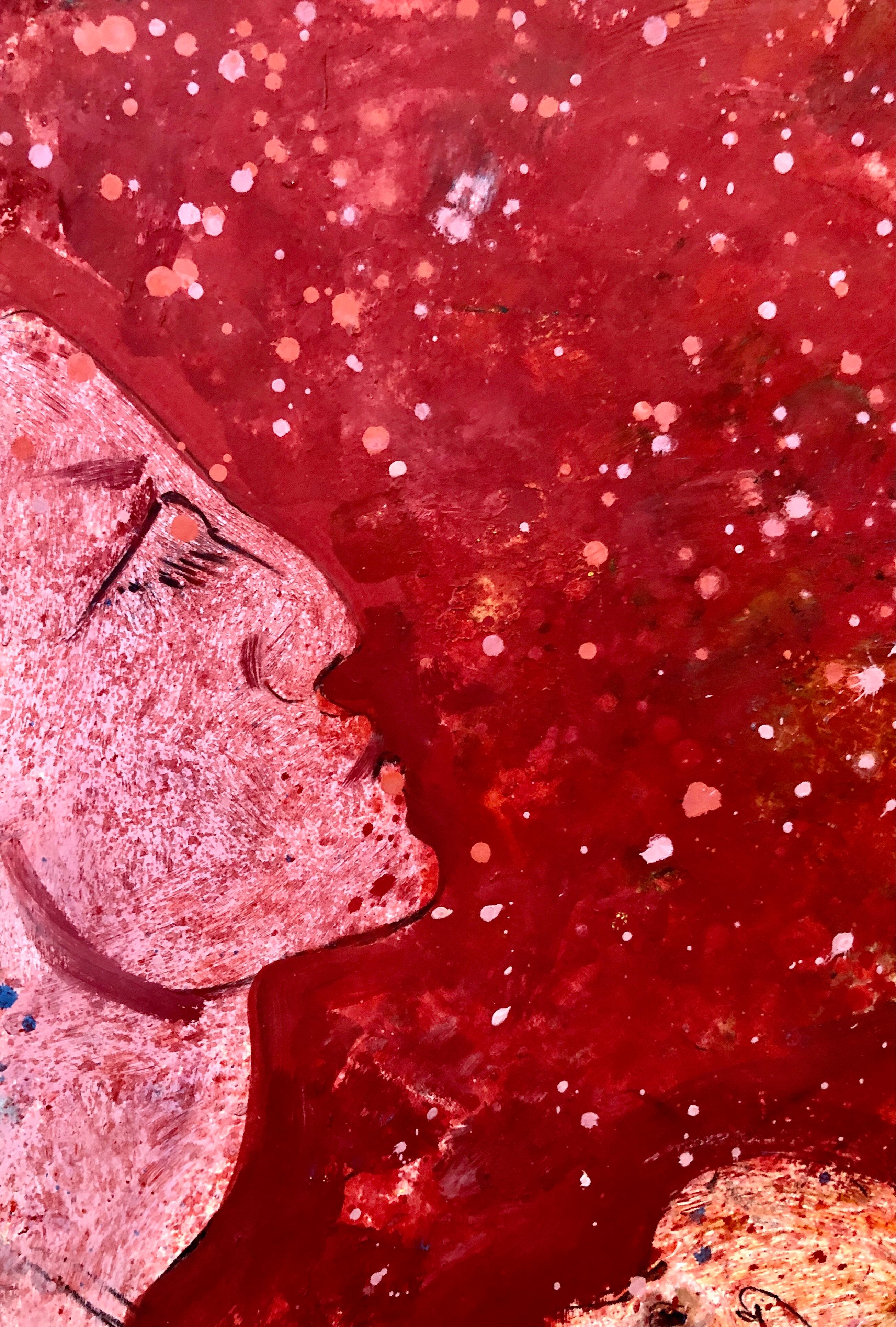 Neoespressionista americano Donna con cammelli Pittura ad olio astratta modernista in vendita 2