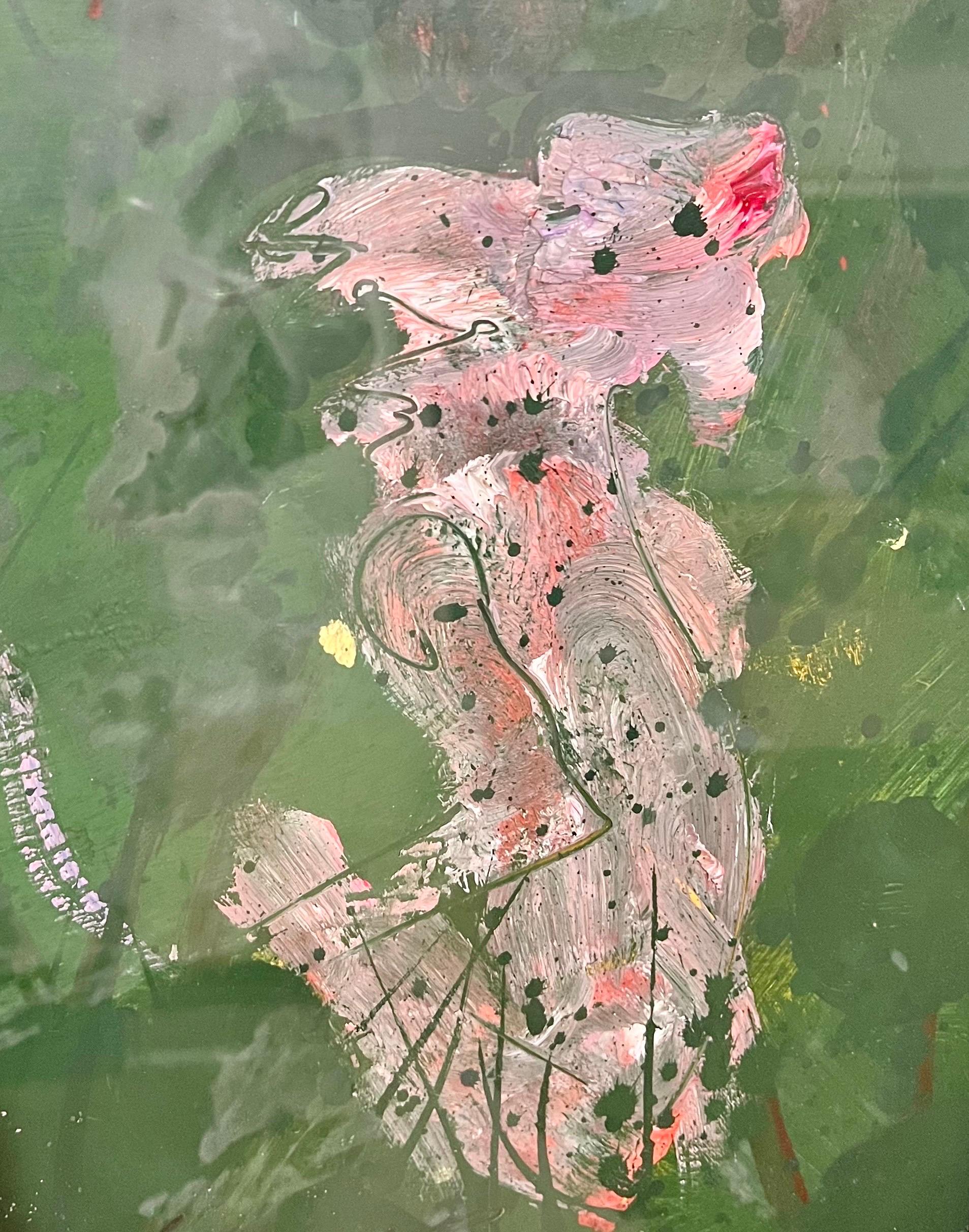 Amerikanischer Neo-Expressionist Frau mit Affen Abstrakt Modernist Ölgemälde im Angebot 2