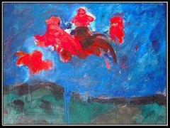 ROBERT BEAUCHAMP Original Oil PAINTING on BOARD Signed Artwork Abstract LARGE