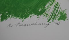 Green Flame, Modern Lithograph by Robert Beauchamp