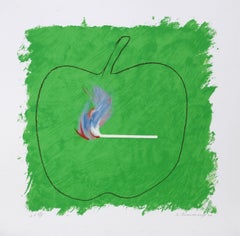 Llama verde, litografía moderna de Robert Beauchamp