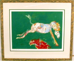 Salto verde, litografía surrealista de Robert Beauchamp