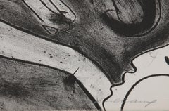 Hunted Horses, Surrealist Lithograph by Robert Beauchamp