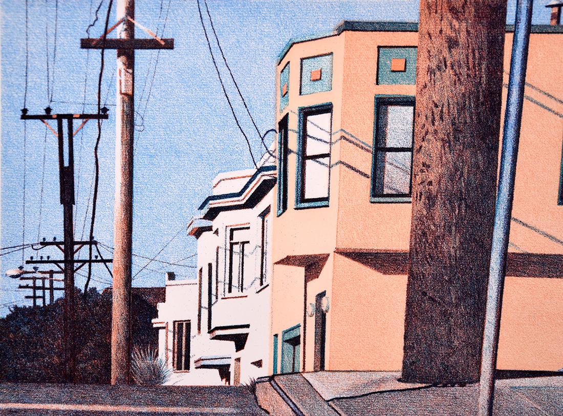 Mississippi Street Intersection - Photorealist Print by Robert Bechtle