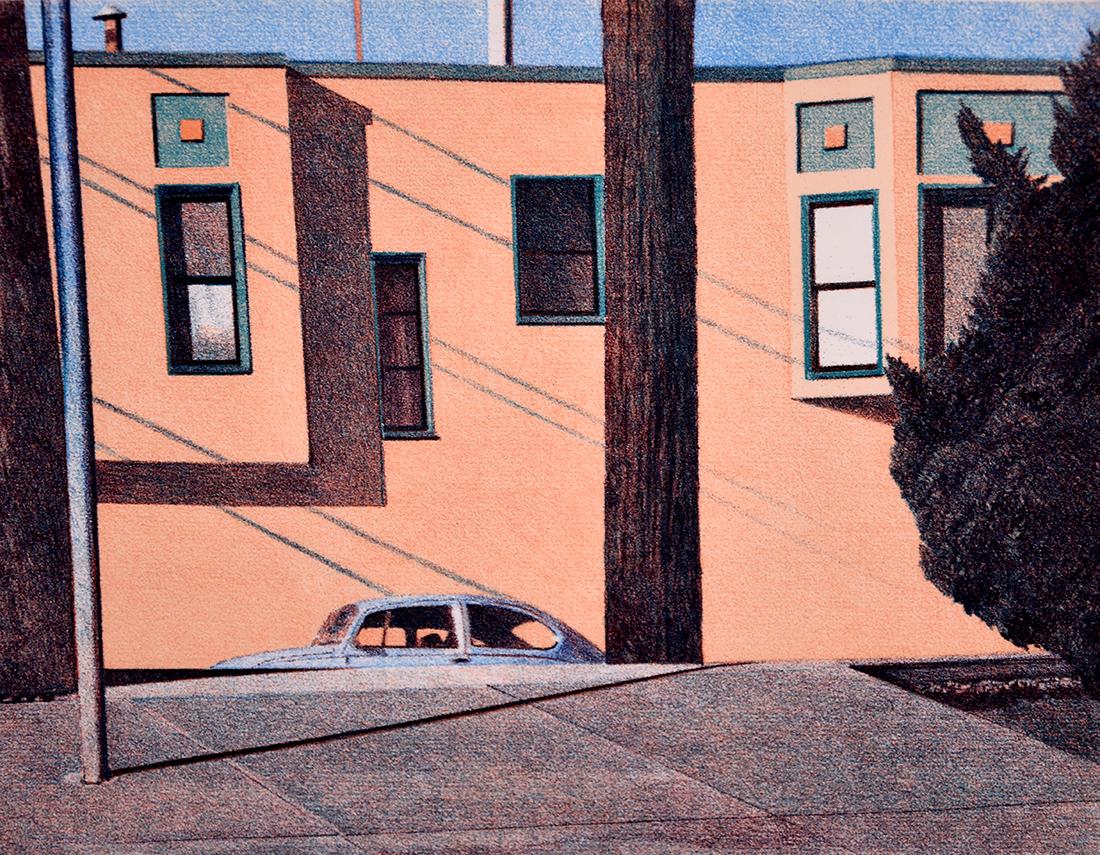 Mississippi Street Intersection - Gray Figurative Print by Robert Bechtle