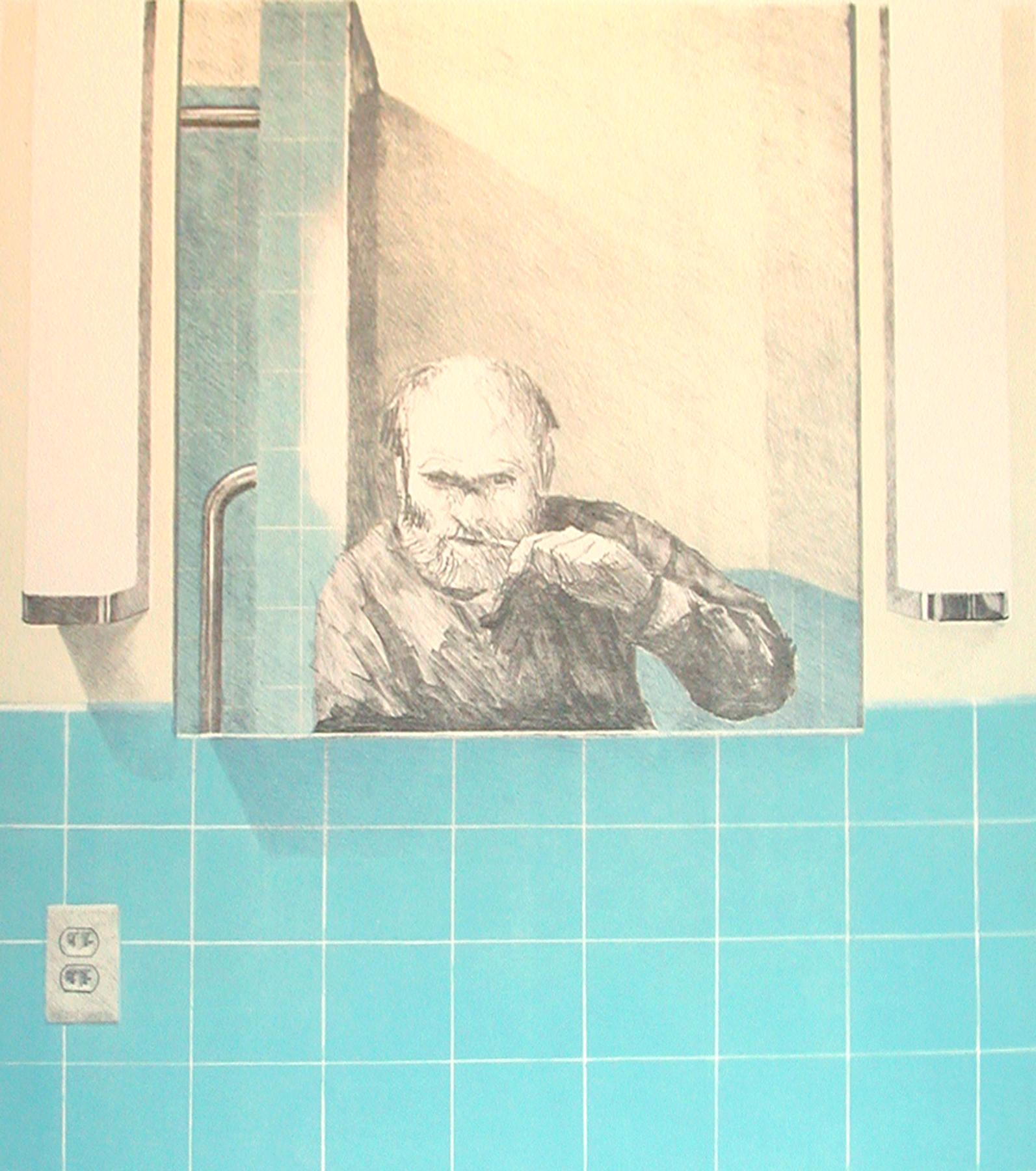 Robert Bechtle Figurative Print - Toothbrush Variant II