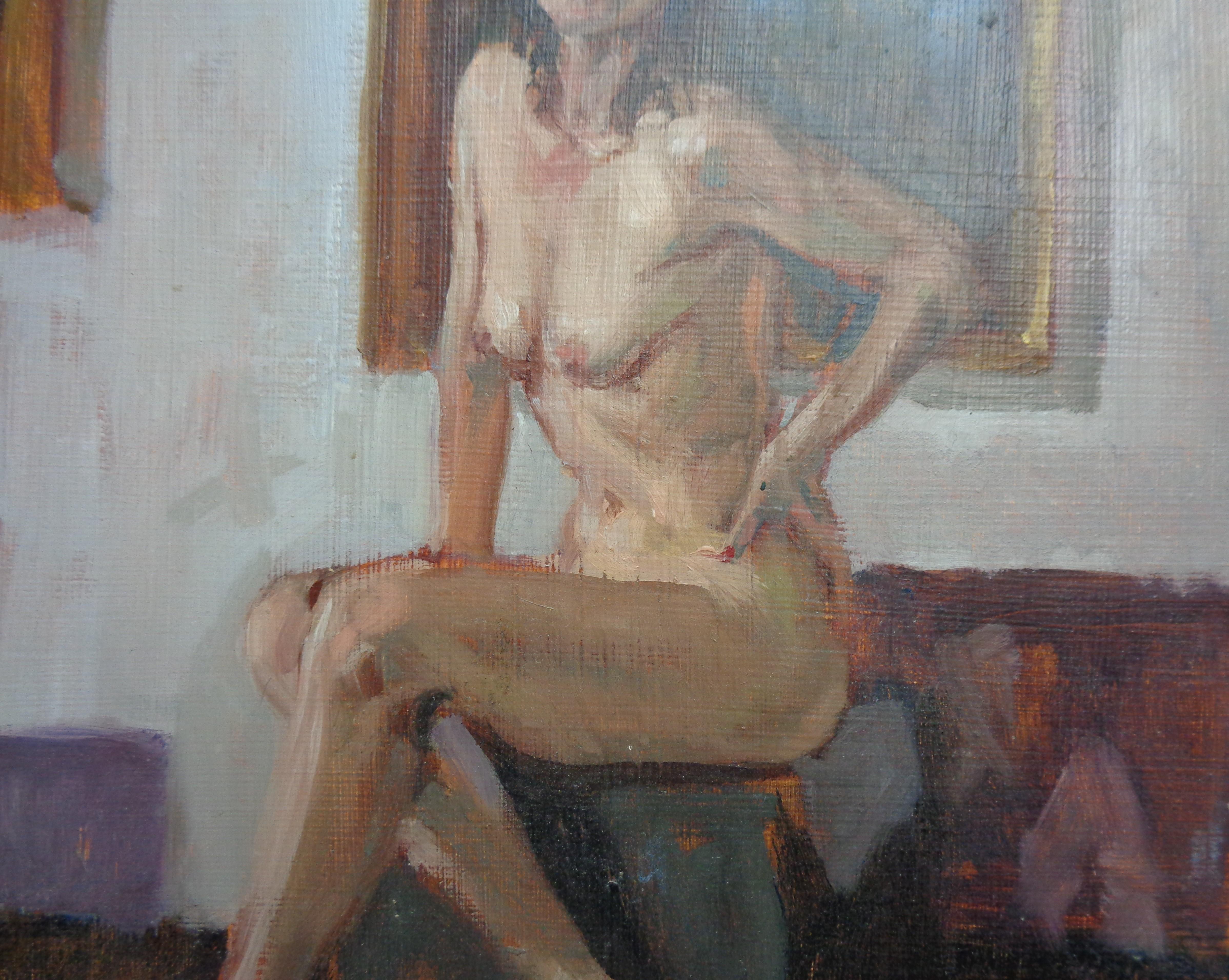   Contemporary Traditional Female Figure Painting by Robert Beck Lambertville NJ For Sale 2