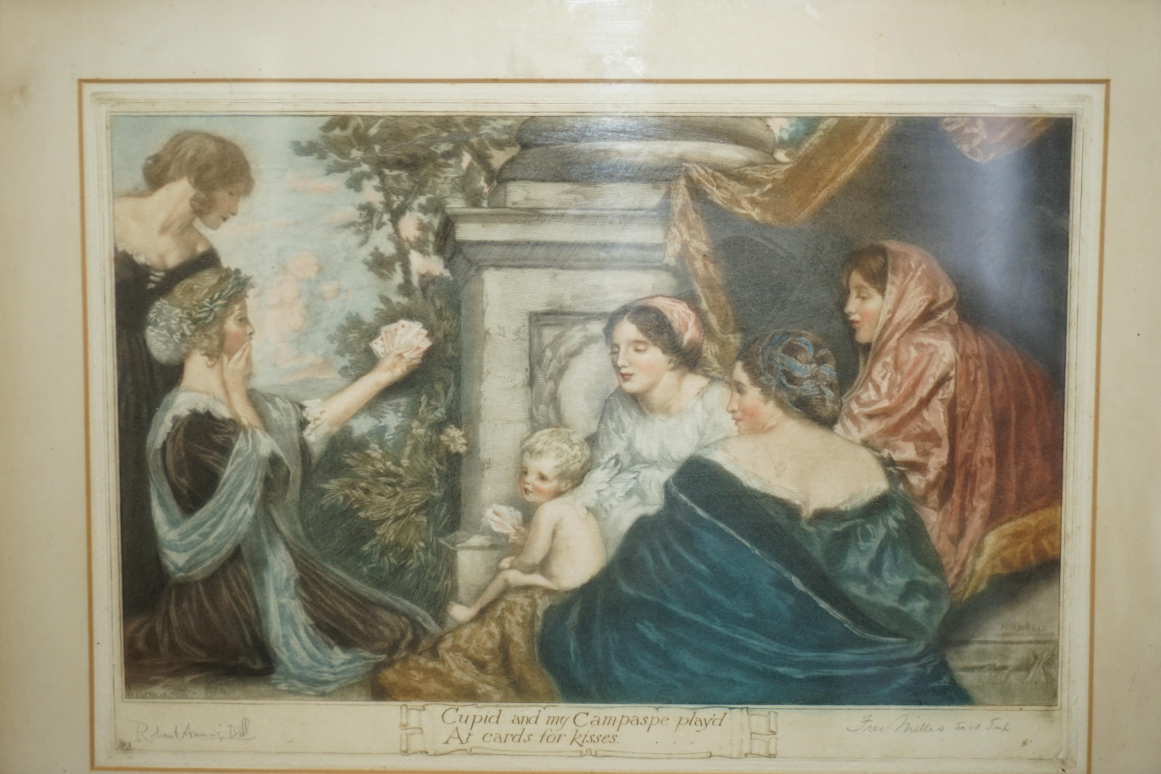 Paper Robert Bell Fred Millar Watercolour Print Cupid and My Campaspe Play'd Cards For Sale