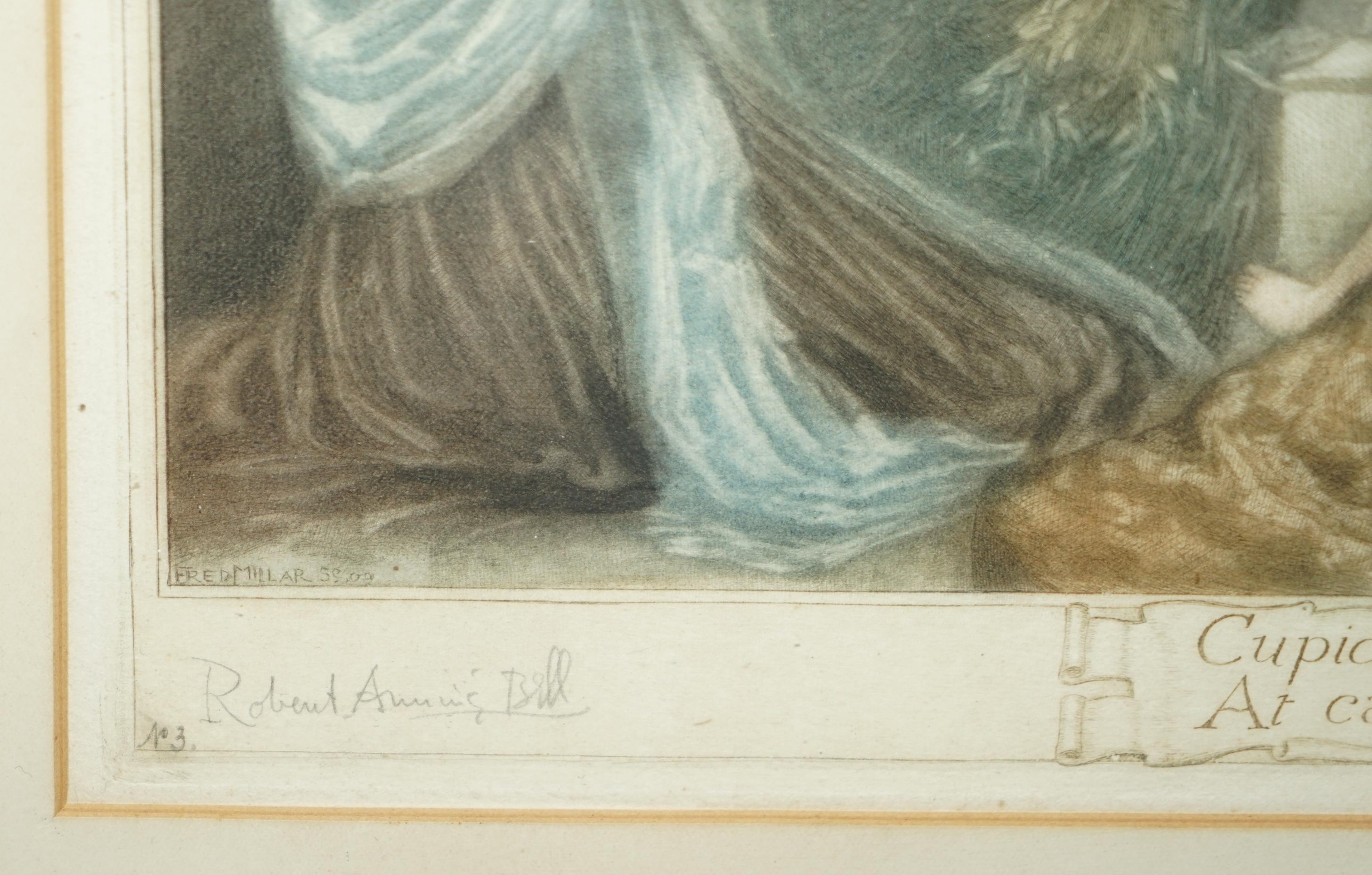 Robert Bell Fred Millar - « Cupidon et mes cartes de jeu de campagne » imprimées à l'aquarelle en vente 2