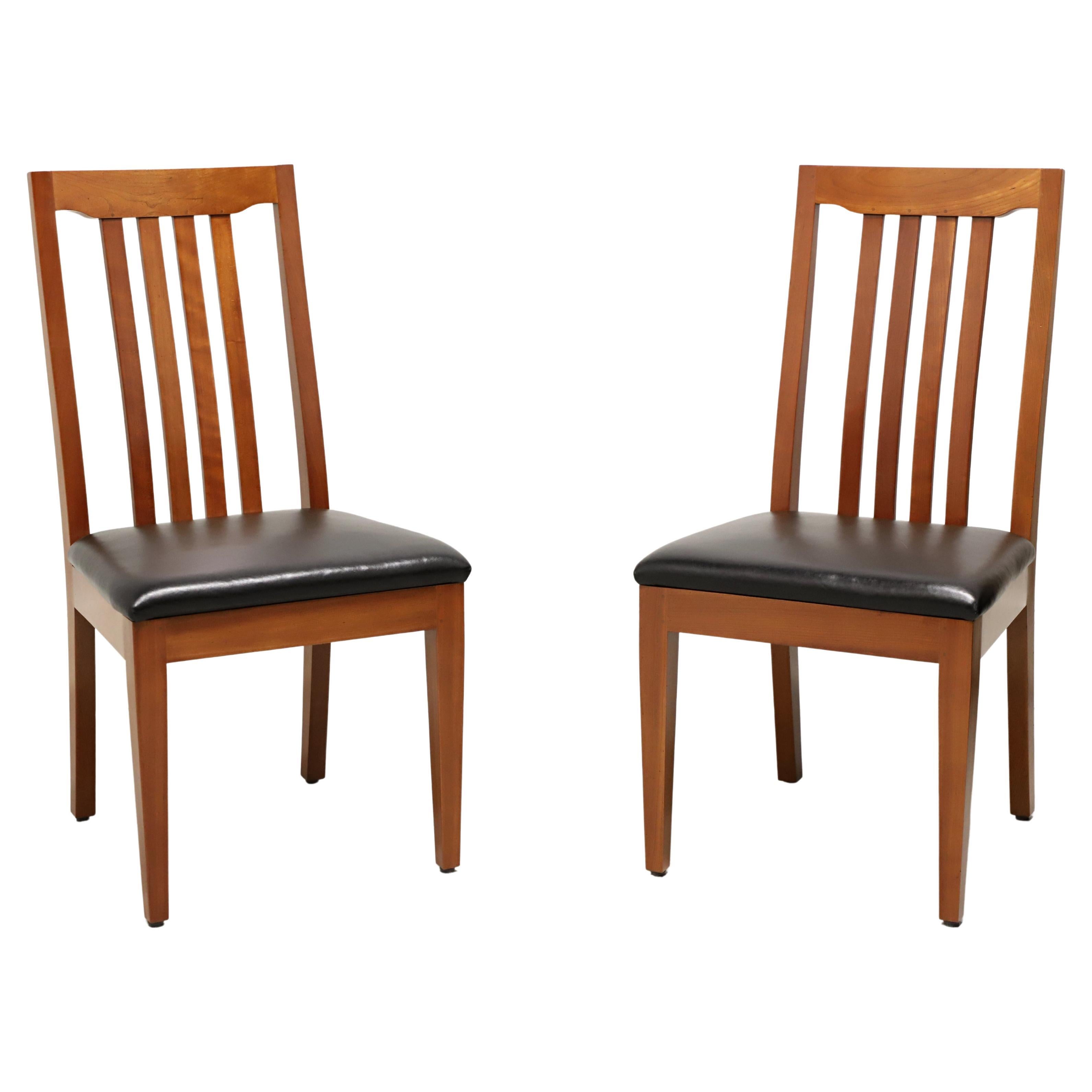 ROBERT BERGELIN Custom Solid Cherry Mission Dining Side Chairs -  Pair A For Sale