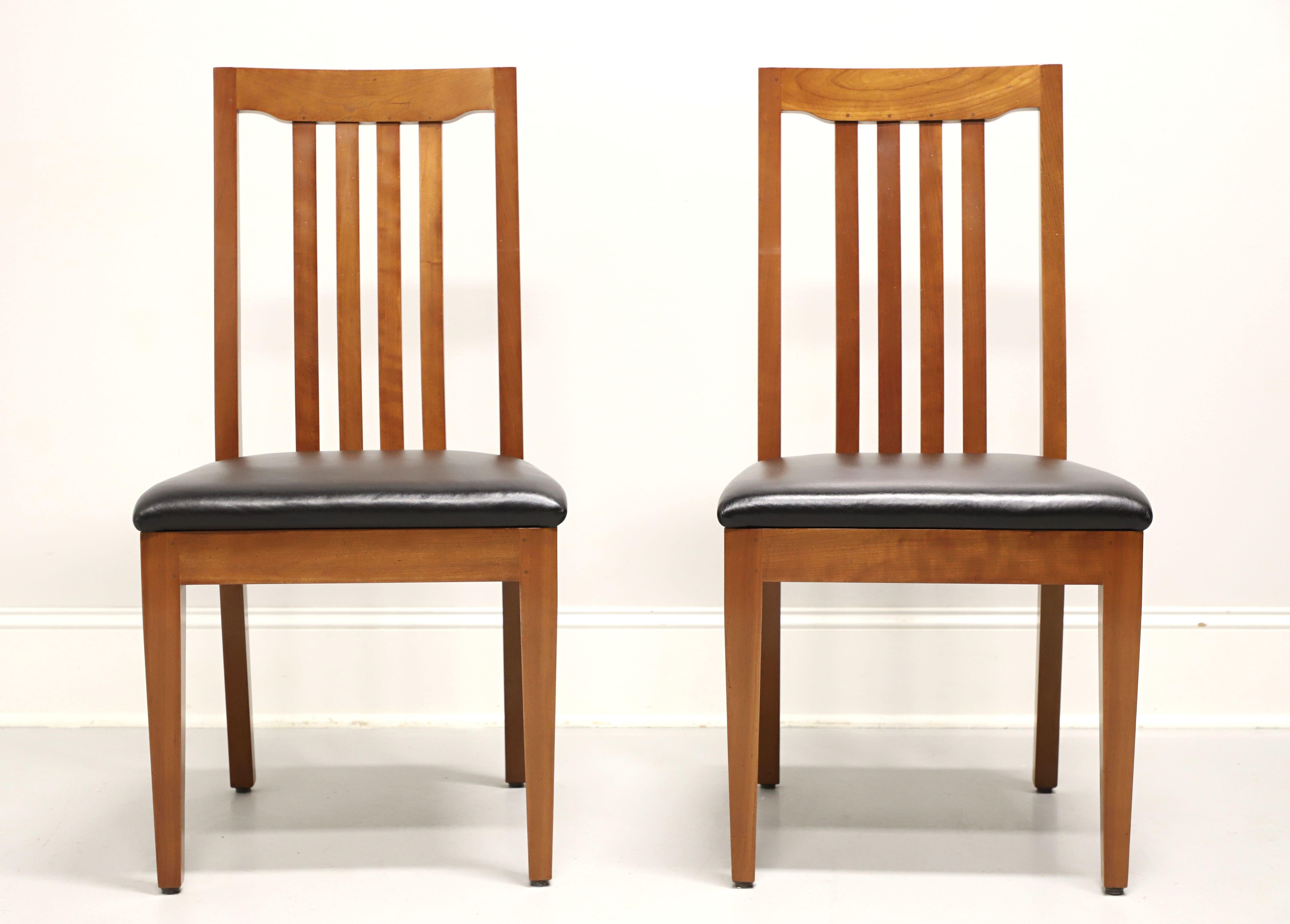 American ROBERT BERGELIN Custom Solid Cherry Mission Dining Side Chairs - Pair B For Sale