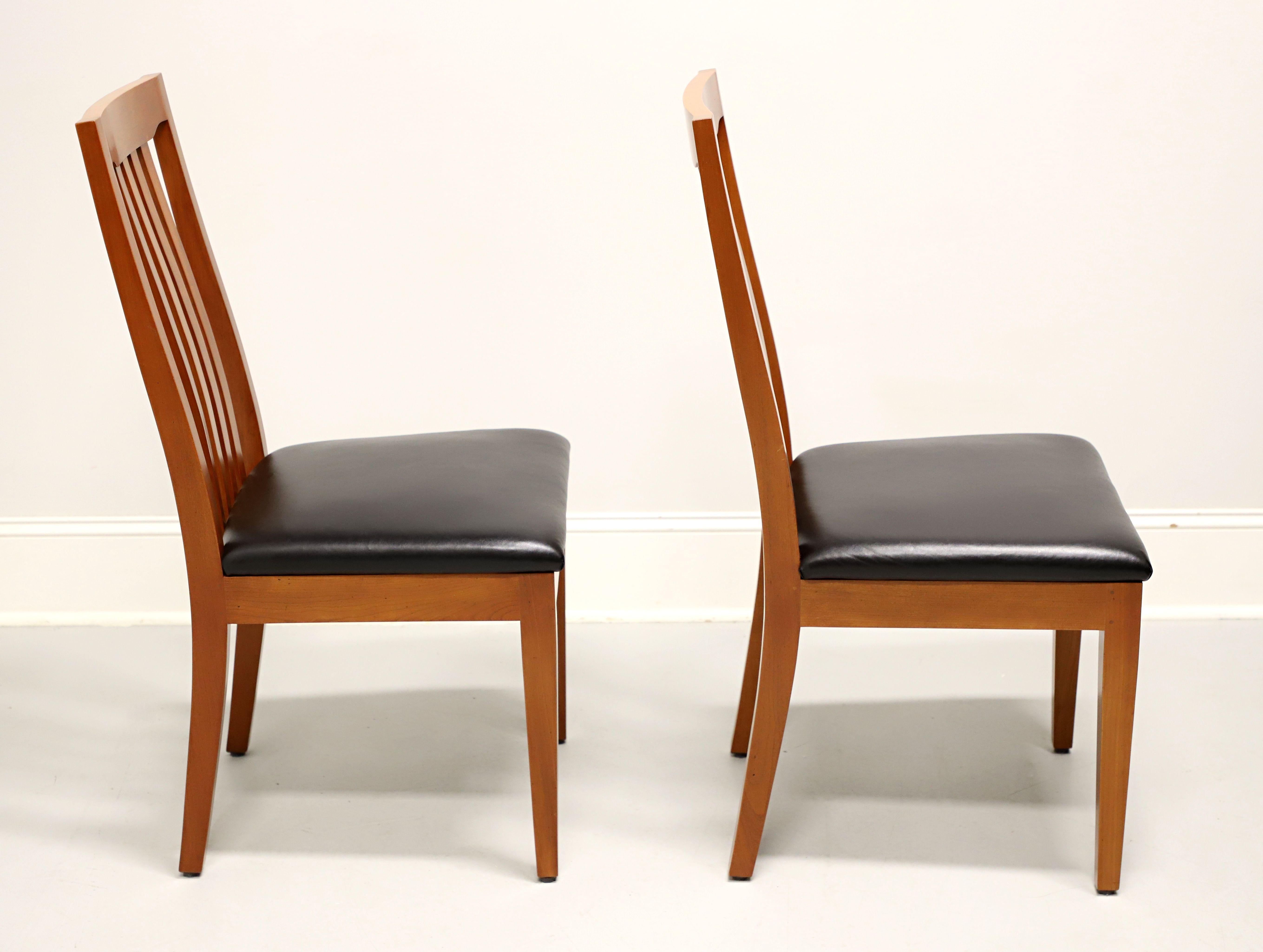 ROBERT BERGELIN Custom Solid Cherry Mission Dining Side Chairs - Pair B In Good Condition For Sale In Charlotte, NC