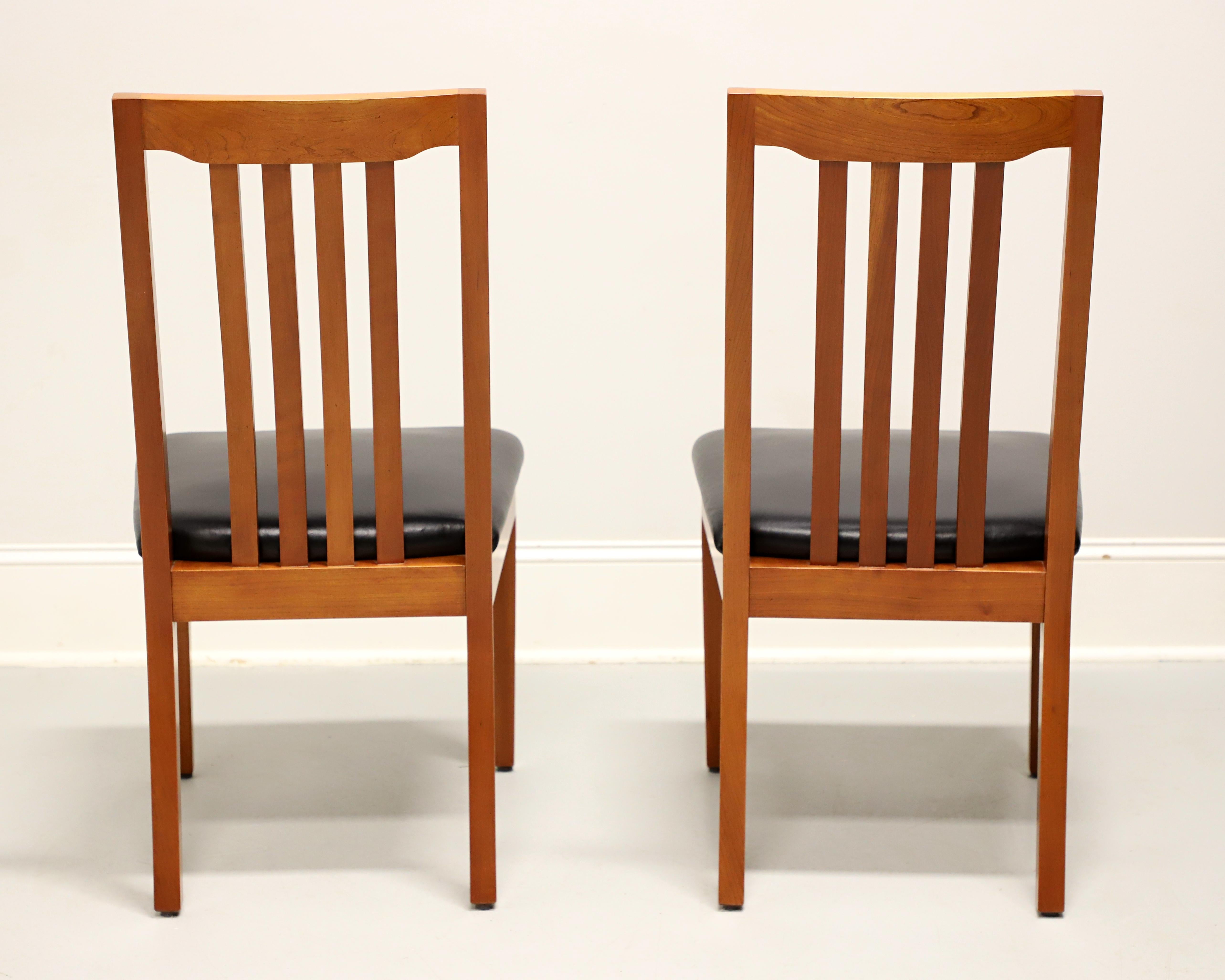 20th Century ROBERT BERGELIN Custom Solid Cherry Mission Dining Side Chairs - Pair B For Sale