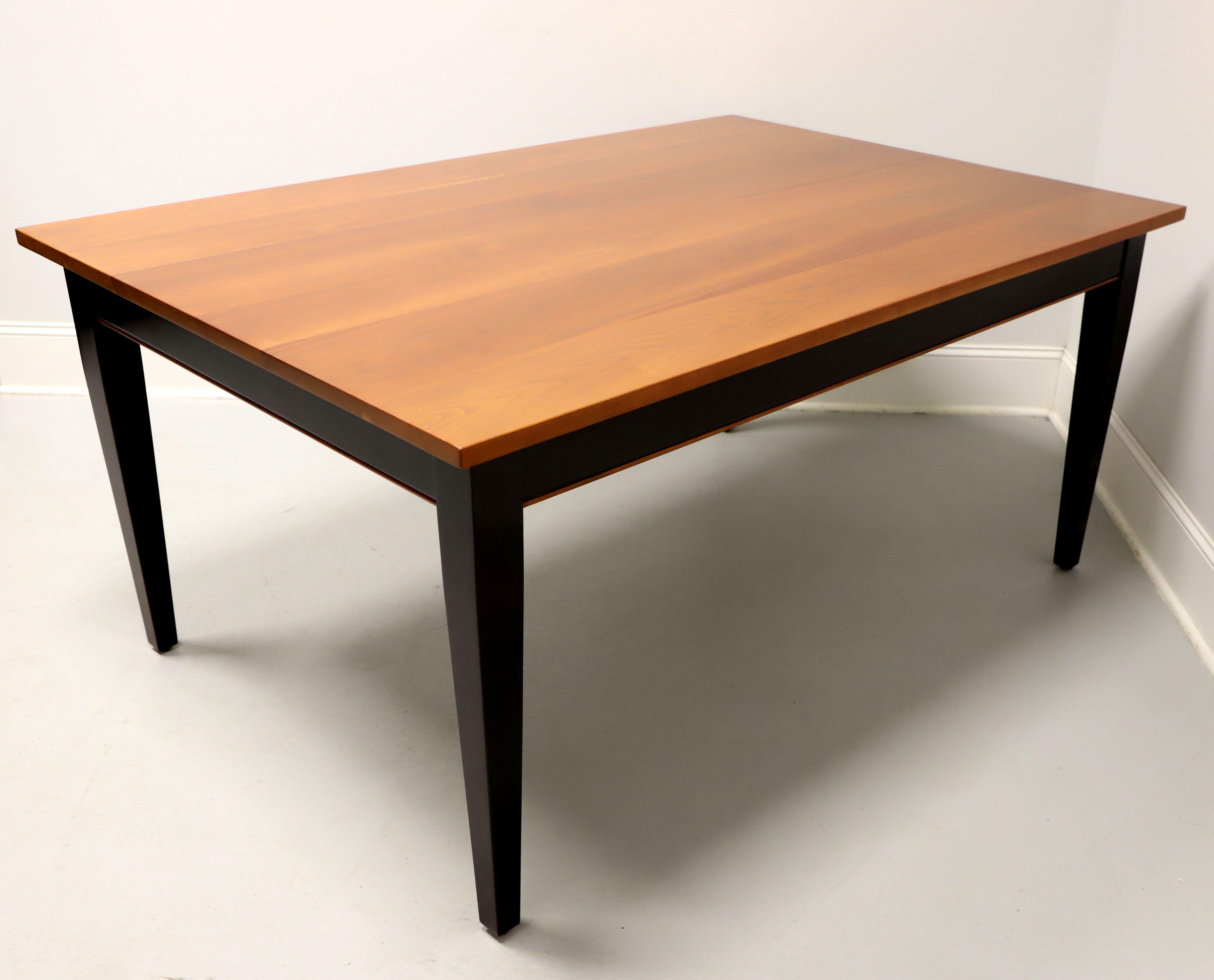 American ROBERT BERGELIN Custom Solid Cherry Mission Dining Table with Ebony Base For Sale