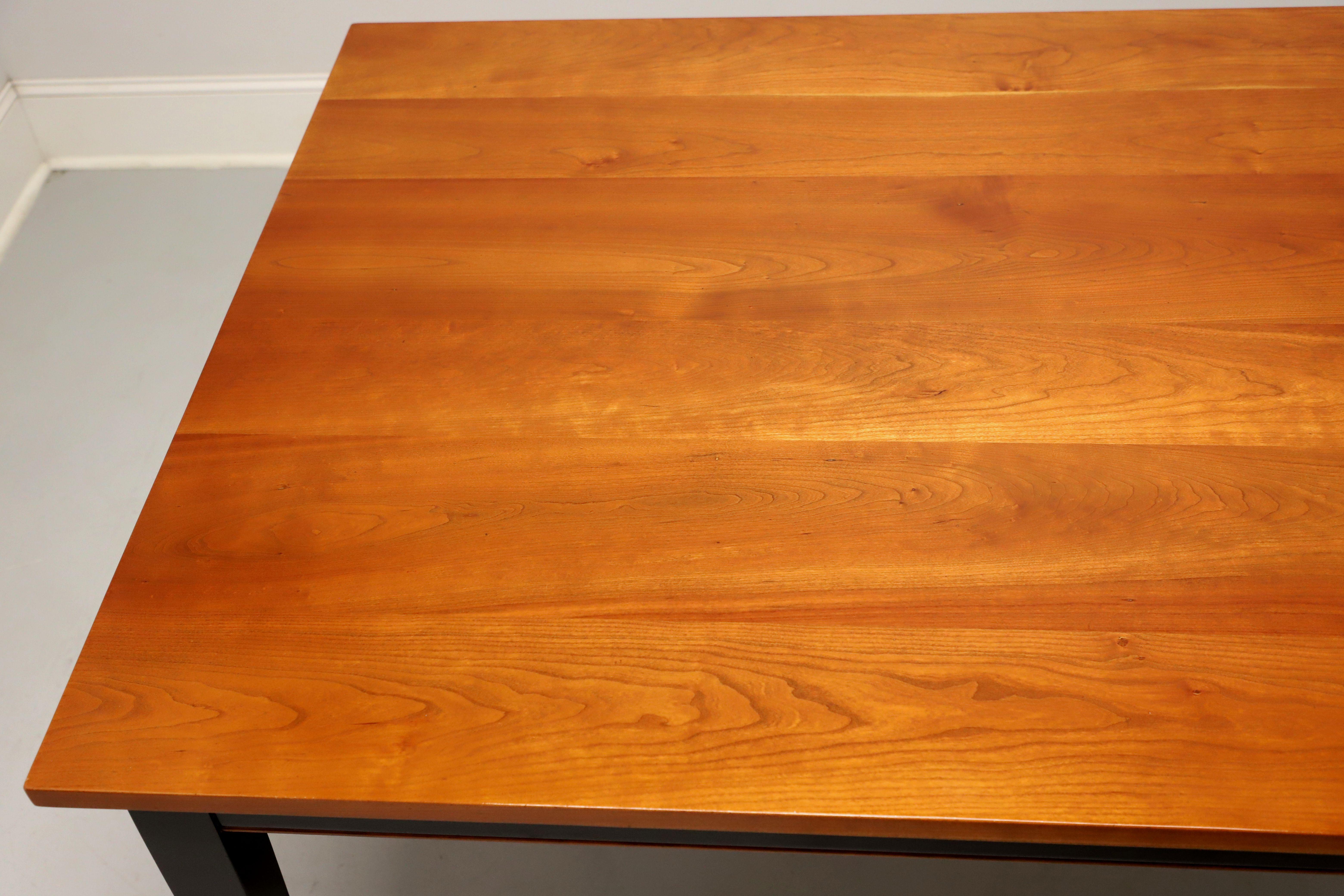 ROBERT BERGELIN Custom Solid Cherry Mission Dining Table with Ebony Base In Good Condition For Sale In Charlotte, NC