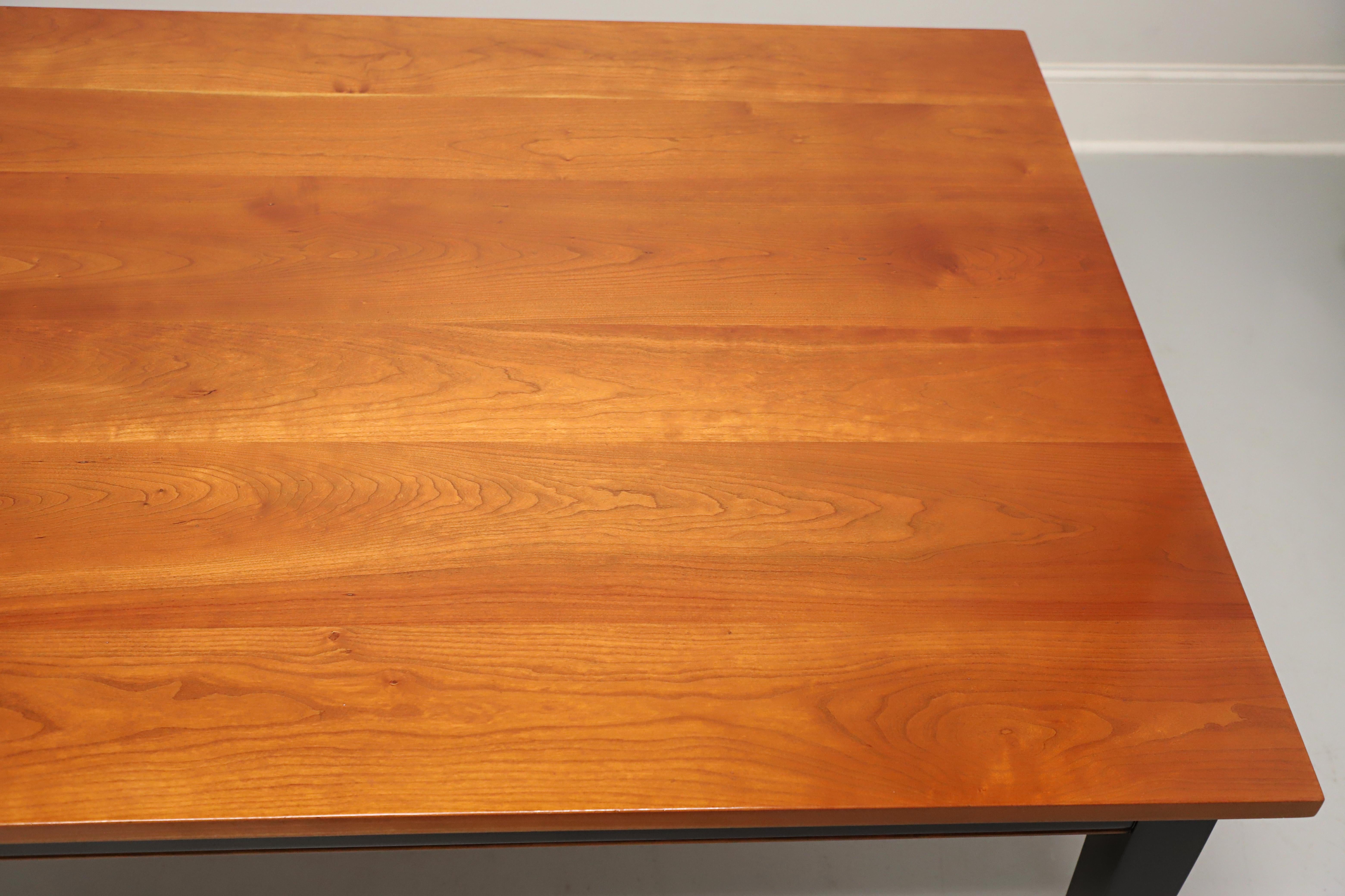 20th Century ROBERT BERGELIN Custom Solid Cherry Mission Dining Table with Ebony Base For Sale