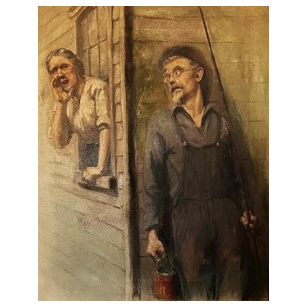 Robert Bernard Robinson, "Der unglückliche Fischer", O/C-Gemälde, Ca. 1910er-1920er Jahre im Angebot